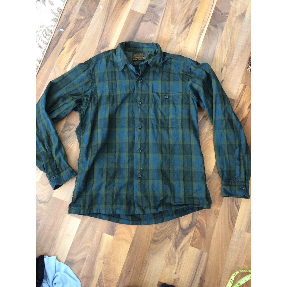 Vintage 100% Virgin Wool Pendleton Woolen Mills Plaid Lodge Shirt Sz Medium 1950